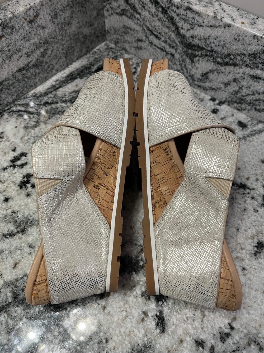 Like New Donald Pliner IRINI Wedge Sandals in Platino | Size 7.5 - Picture 6 of 9
